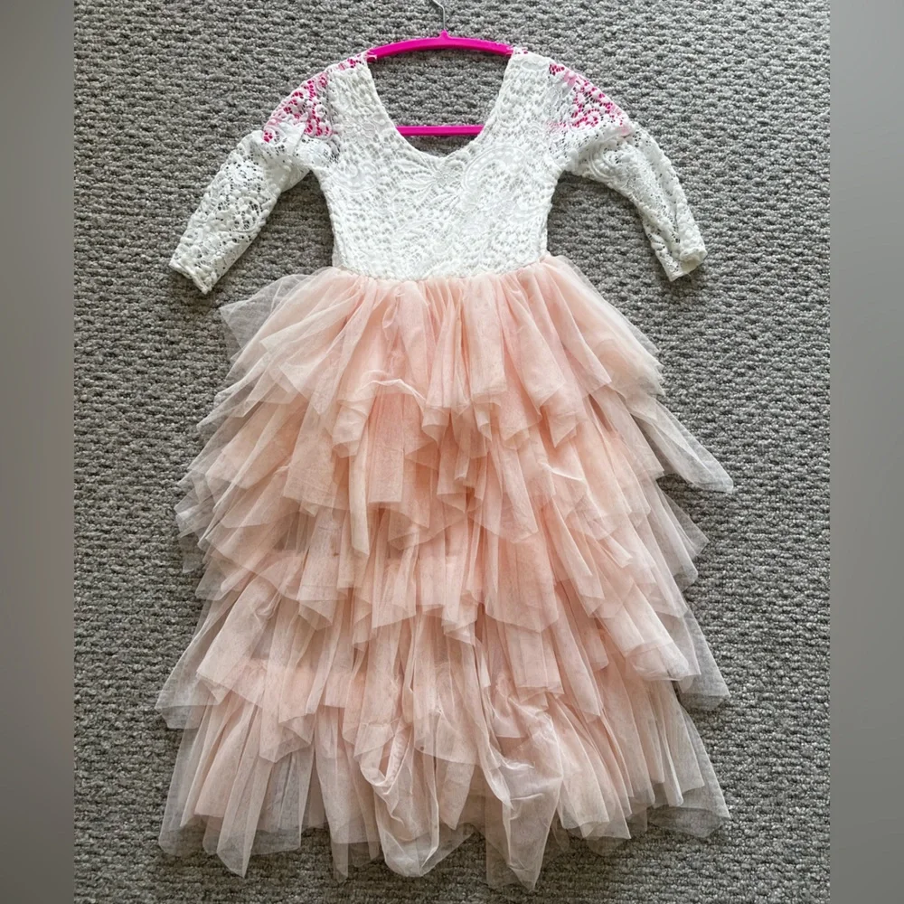 🧚 Backless A-line Lace Back Flower Girl Dress - Picture 7 of 7